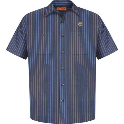 2363067, Small, Grey Blue Striped, Left Chest, NAPA Bolt - Full Color.
